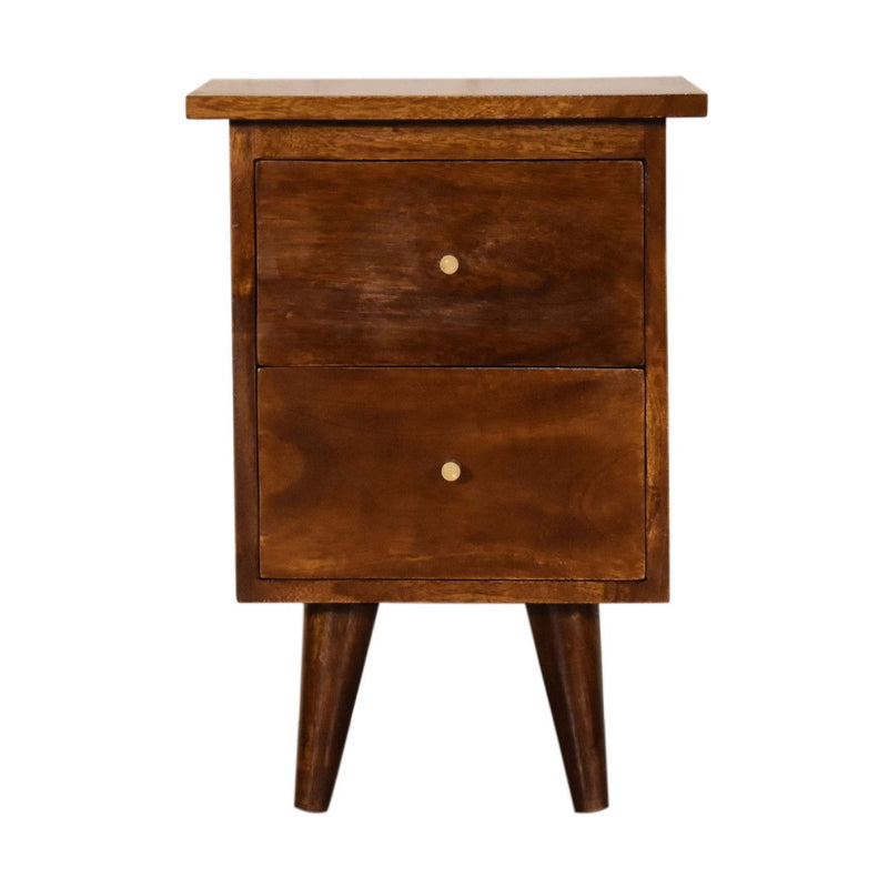 20" Solid Wood 2 Drawer Nightstand - Brown