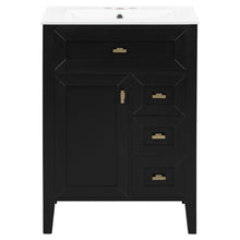 Load image into Gallery viewer, Bathroom Vanity With Sink, 3 Drawers &amp; Cabinet With 2 Tier Door Storage Rack, Soft Close Doors &amp; Drawers
