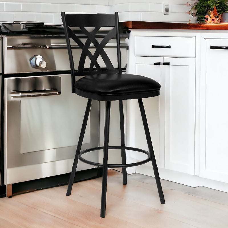 24" x 18" x 43" Iron Counter Height Bar Chair - Black