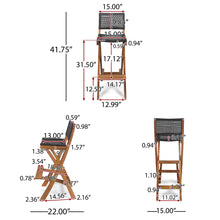 Load image into Gallery viewer, Outdoor Folding Acacia Wood Barstools With Rattan Backrest And Seat
