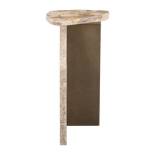 Load image into Gallery viewer, 24" Marble Pedestal End Table - Beige

