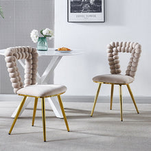 Load image into Gallery viewer, Modern Chair With Iron Tube Legs, Soft Cushions And Comfortable Backrest, Suitable For Dining Room, Living Room, Cafe, Hairball Back
