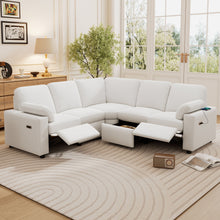Load image into Gallery viewer, Power Recliner Sectional Sofa Home Theater Reclining Sofa With Two USB Ports, Two Storage Drawers For Living Room
