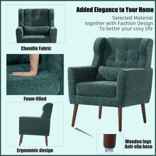 Load image into Gallery viewer, Modern Accent Chair, Arm Chairs For Living Room, Upholstered Mordern Armchair, Comfy Soft Padded Lounge Chair In Small Space, Bedroom, With Pillow, Solid Wood Leg
