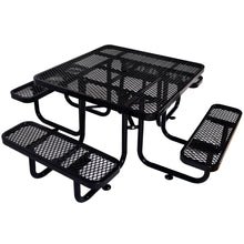 Load image into Gallery viewer, Square Outdoor Steel Picnic Table, With Umbrella Pole

