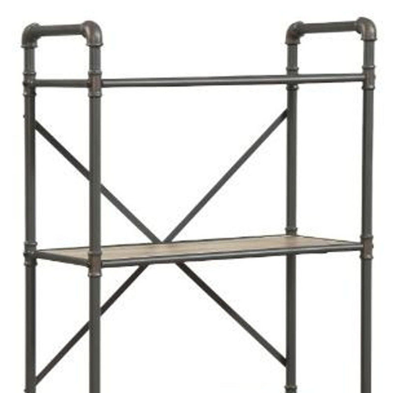 Four Tier Etagere Bookcase - Gray / Brown