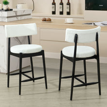 Load image into Gallery viewer, Mid Century Modern Counter Stools, Fabric Upholstered Chairs
