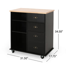 Load image into Gallery viewer, Yohaan - Contemporary Kitchen Cart With Wheels
