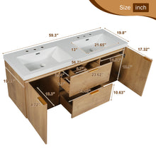 Load image into Gallery viewer, Double Sink Bathroom Vanity Soft Close Doors, Divided Drawers, Wall Mounted - Wood
