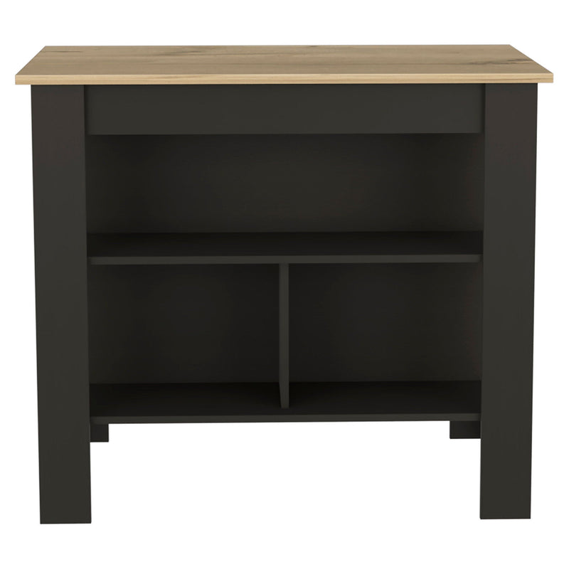 41" Kitchen Island With Storage - Black