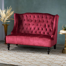 Load image into Gallery viewer, Nurturing - Upholstered Loveseat With Wing Back And Diamond Tufting
