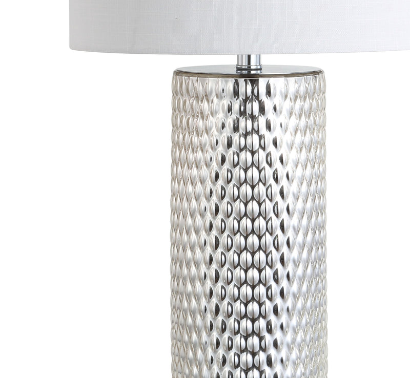 30" Table Lamp With Drum Shade - Silver