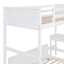 Load image into Gallery viewer, Twin Over Full Bunk Bed with Desk, White
