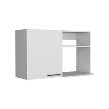 Load image into Gallery viewer, Laminate Wall Mounted Lacquered Door Gloss Finish Door China Cabinet With Two Shelves - White
