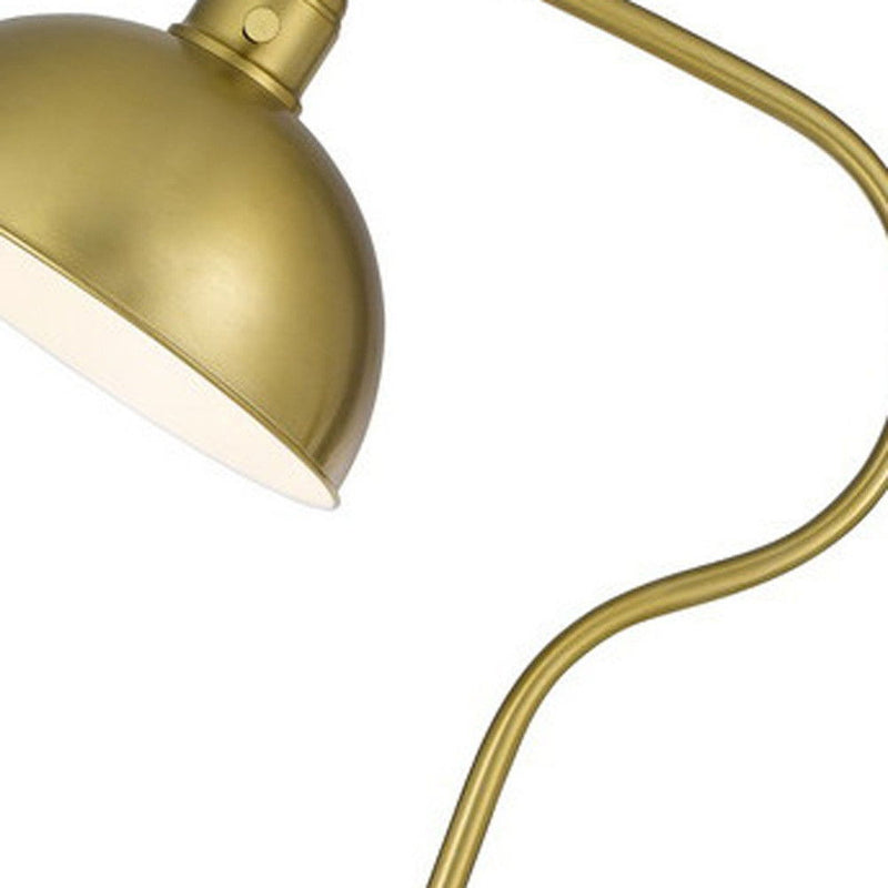 Traditional Shaped Floor Lamp With Antiqued Brass Dome Shade - Brass