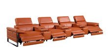 Load image into Gallery viewer, Top Grain Leather Reclining Metal USB Sofa (720354) - Camel
