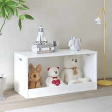 Load image into Gallery viewer, Open Toy Storage Box For Kids, Organizer Bin For Plush Toys, Books - White
