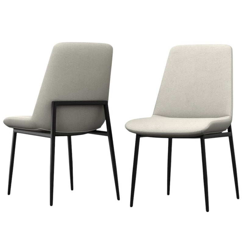 Solid Wood Dining Parsons Chairs (Set of 2) - Natural / Black