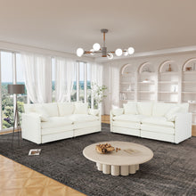 Load image into Gallery viewer, Modern Chenille Oversized Deep Seat Luxury 2 Piece Sofa Set With 4 Pillows
