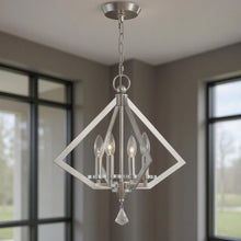 Load image into Gallery viewer, 19" 4 Light Dimmable Chandelier With Shades - Nickel
