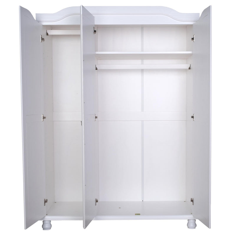 Solid Wood Three Door Combo Dresser (764723) - White