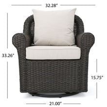 Load image into Gallery viewer, Amaya - Outdoor Swivel Rocker Chair With Water Resistant Cushions - Brown / Beige

