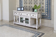 Load image into Gallery viewer, Solid Wood Open Shelving Distressed TV Stand - White
