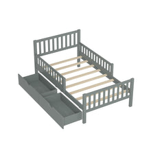 Load image into Gallery viewer, Platform Bed With Guardrails On Both Sides And 2 Storage Drawers
