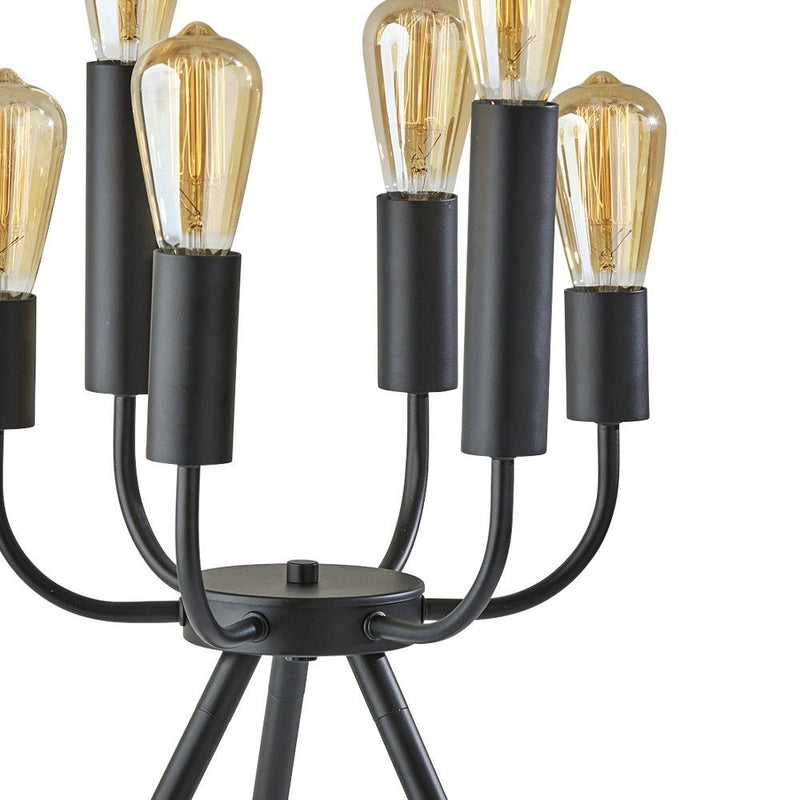 24" Six Light Tripod Table Lamp - Black
