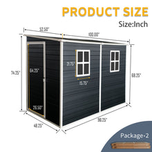 Load image into Gallery viewer, Outdoor Storage Shed With Floor Resin Shed With Two-Window, Waterproof, Lockable Doors For Patio, Yard, Lawn
