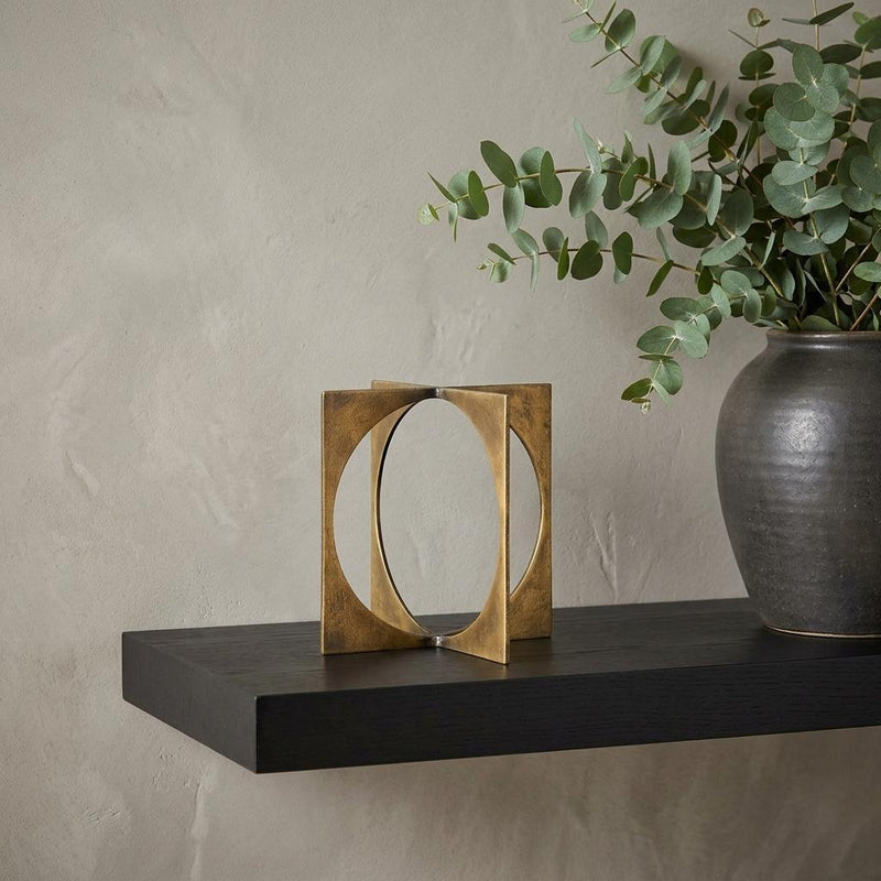 Burnished Circle Square Sculpture (392461) - Gold