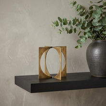 Load image into Gallery viewer, Burnished Circle Square Sculpture (392461) - Gold
