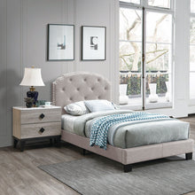 Load image into Gallery viewer, Button Tufted Bed With Nailhead Trim
