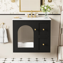 Load image into Gallery viewer, Wall-Mounted Bathroom Vanity Set With Sink, 2 Drawers And Soft-Close Door
