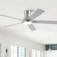 Load image into Gallery viewer, Low Profile Flush Mount Intergrated LED Ceiling Fan With Light And Reversible Quiet Motor
