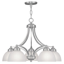 Load image into Gallery viewer, 18" Five-Light Dimmable Chandelier With Shades - Nickel
