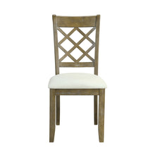 Load image into Gallery viewer, Upholstered Linen Cross Back Dining Side Chairs (Set of 2) - Beige
