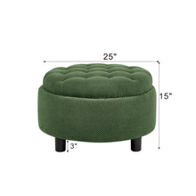 Load image into Gallery viewer, Storage Round Footstool Table Ottoman

