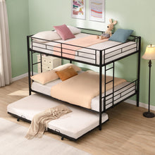 Load image into Gallery viewer, Full Over Full Modern Metal Bunk Bed With Trundle - Black
