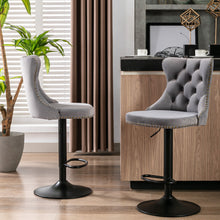 Load image into Gallery viewer, Swivel Barstools Adjusatble Seat Height, Modern Upholstered Bar Stools With Backs Comfortable Tufted For Home Pub And Kitchen Island (Set of 2)
