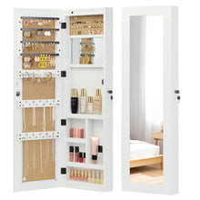 Load image into Gallery viewer, Jewelry Armoire Organizer With Full Length Mirror, Wall Mounted Lockable Cabinet With LED Light
