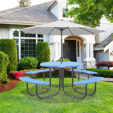 Load image into Gallery viewer, Round Outdoor Steel Picnic Table 46&quot; With Umbrella Pole
