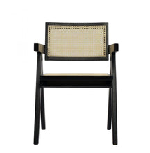 Load image into Gallery viewer, Wood Open Back Dining Arm Chair - Natural / Black
