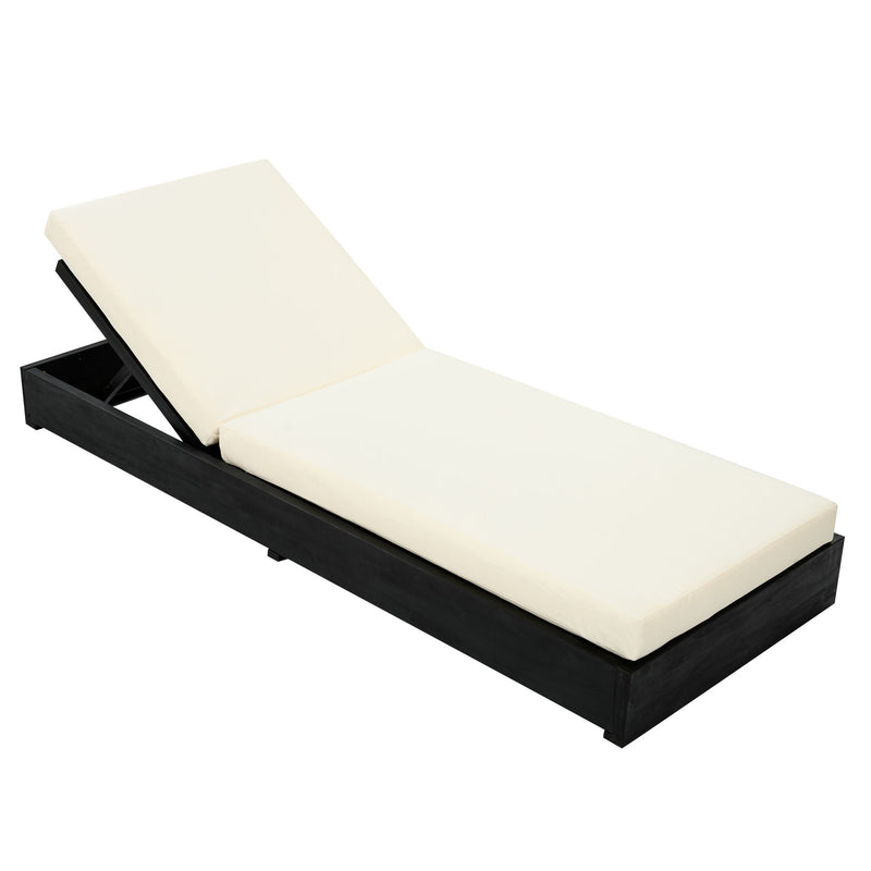 Ian - Adjustable Chaise Lounge With Open Slat Design - Black
