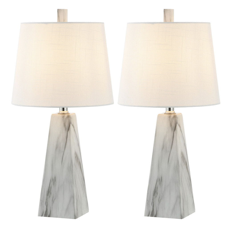 21'' Geometric Table Lamps With Empire Shades (Set of 2) - White
