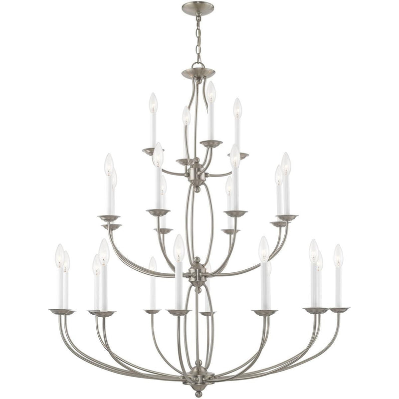 50" Multi Light Dimmable Chandelier With Shades - Nickel