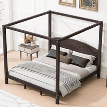 Load image into Gallery viewer, anopy Platform Bed With Headboard And Support Legs
