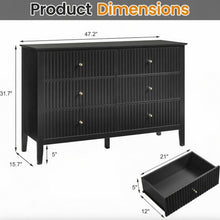 Load image into Gallery viewer, Modern 6 Drawer Fluted Dresser
