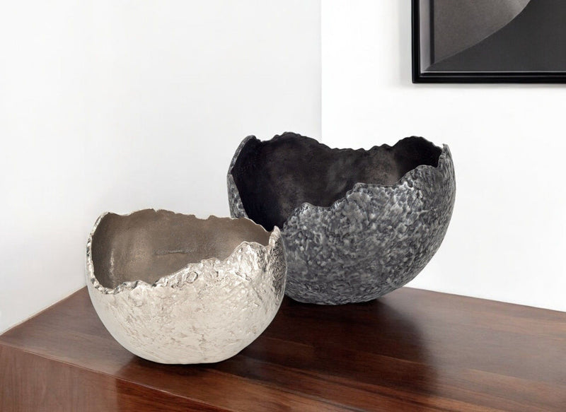 Decorative Bowls (Set of 2) - Gray / Silver