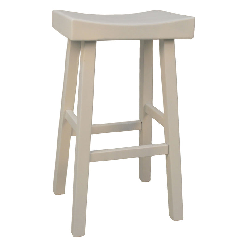 Solid Wood Backless Bar Height Bar Chair - Antiqued White